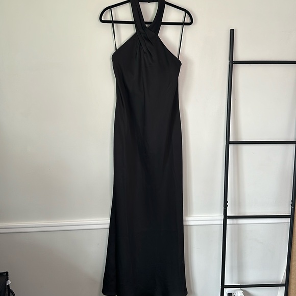 BHLDN X RUBY TWIST Evening Maxi Halter Satin Dress - Picture 2 of 9